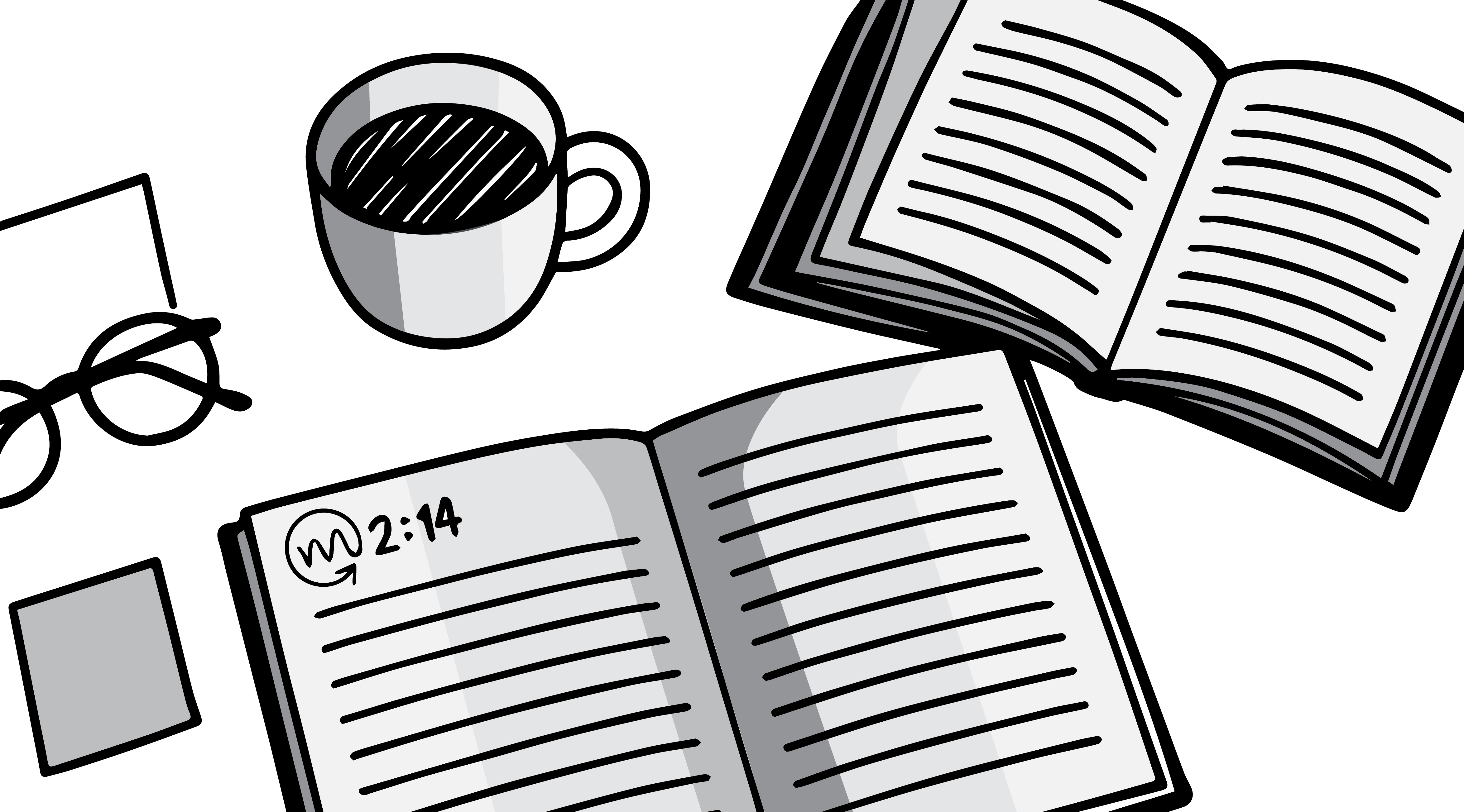 Reading and focused work illustration for Monodoro Workshop